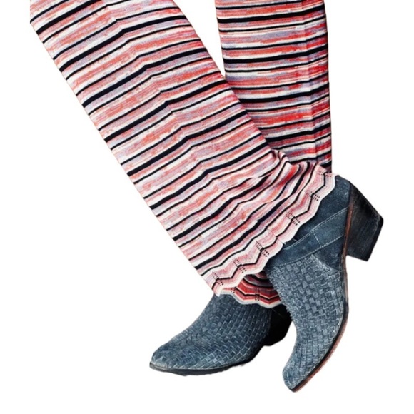 NIB $198 Free People Booties 8 Gray Yellowstone Western Hand Woven Leather 38 - Picture 8 of 16